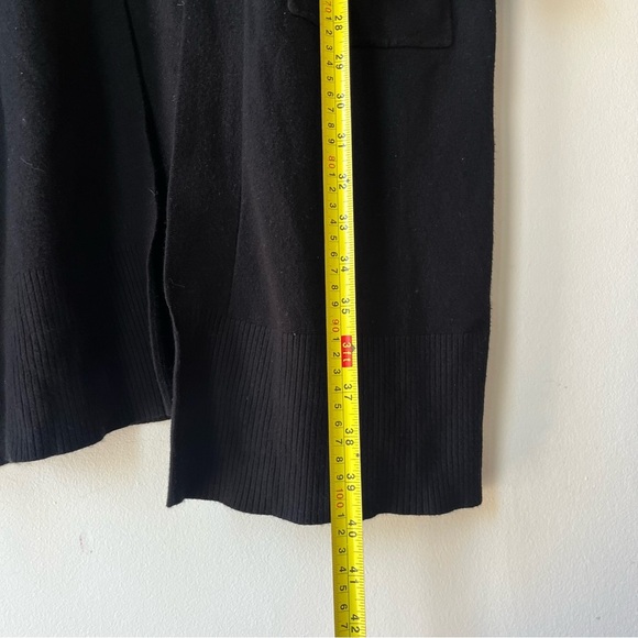 Dreamers by Debut Black Longline Open Front Cardigan Women’s M/L Pockets Cozy - Picture 3 of 9